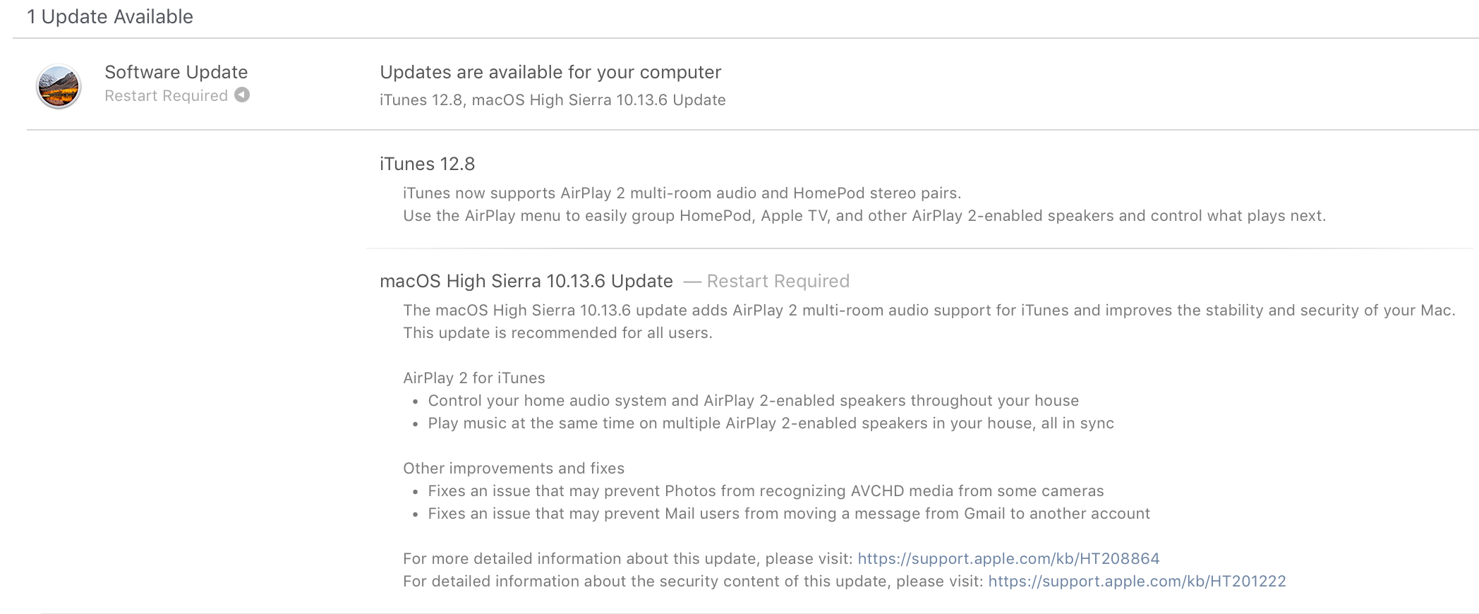 Software update for mac